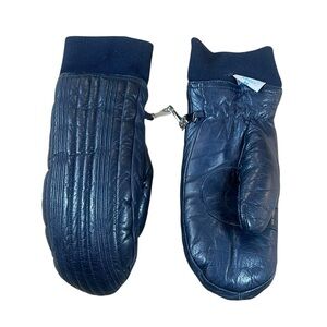 Vintage Kombi Leather Mittens Women’s Medium Blue Winter Gloves‎